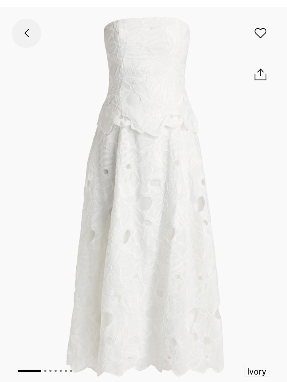 Strapless Ivory Lace Maxi Dress
